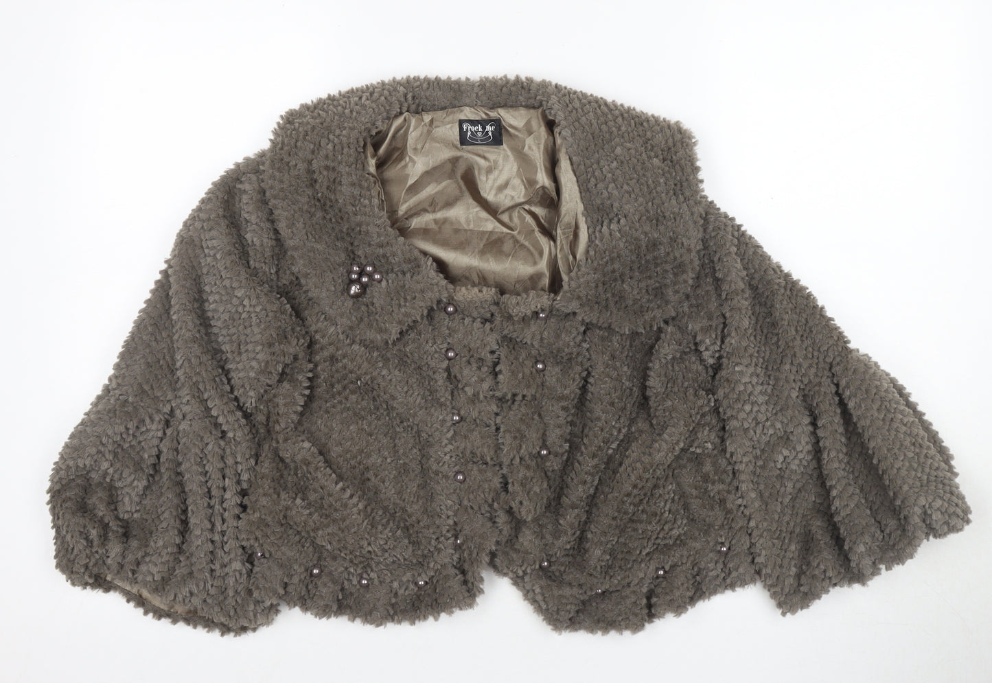 Frock Me Women's Grey Cropped Cape Jacket Size L