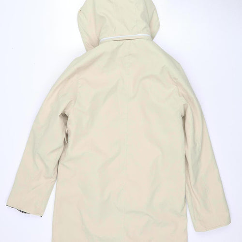 Burberry Women's Beige Hooded Rain Coat M Classic Style