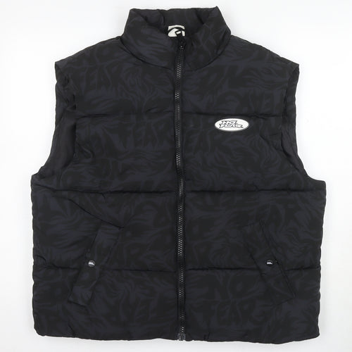 No Fear Men's Black Puffer Waistcoat M