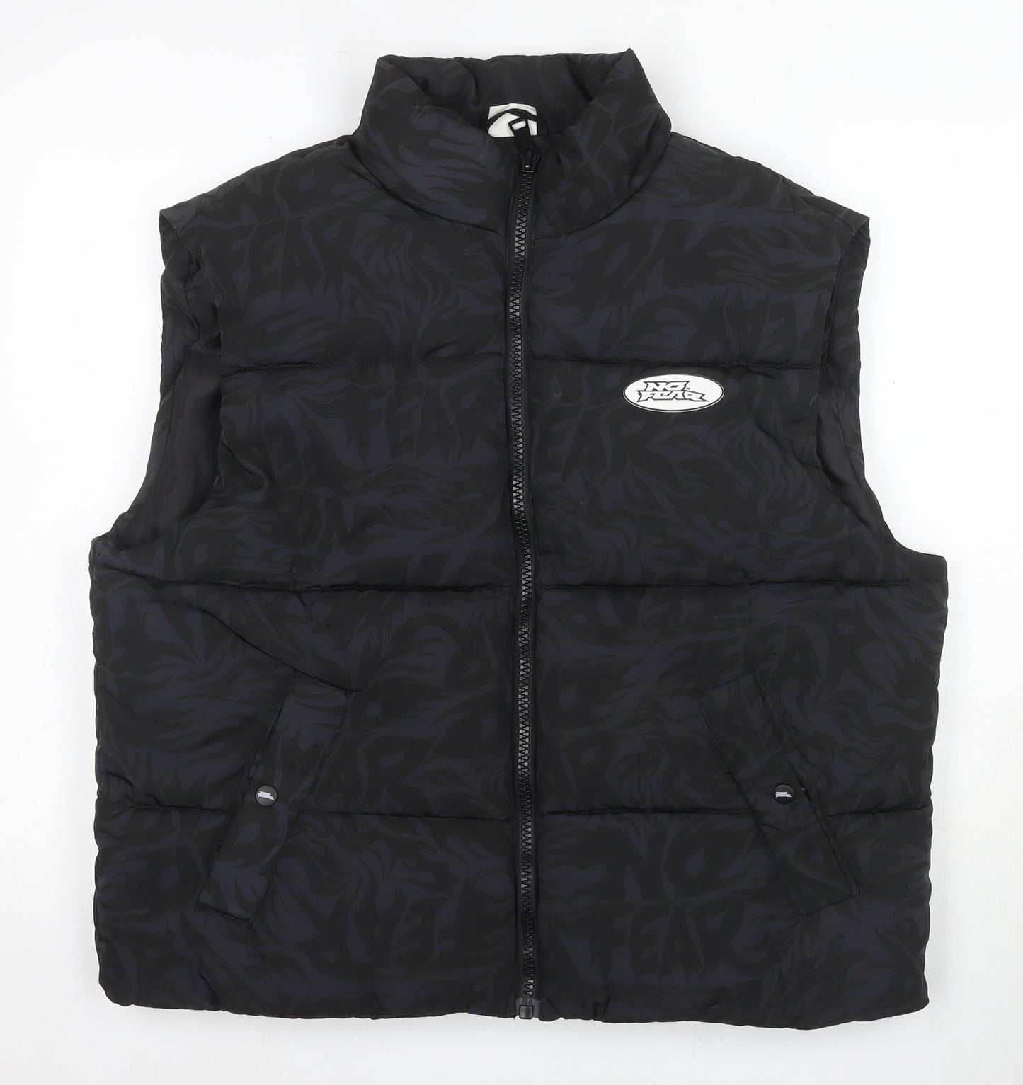 No Fear Men's Black Puffer Waistcoat M