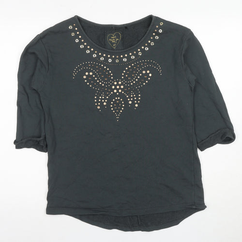 Next Women's Black Studded T-Shirt Size 10