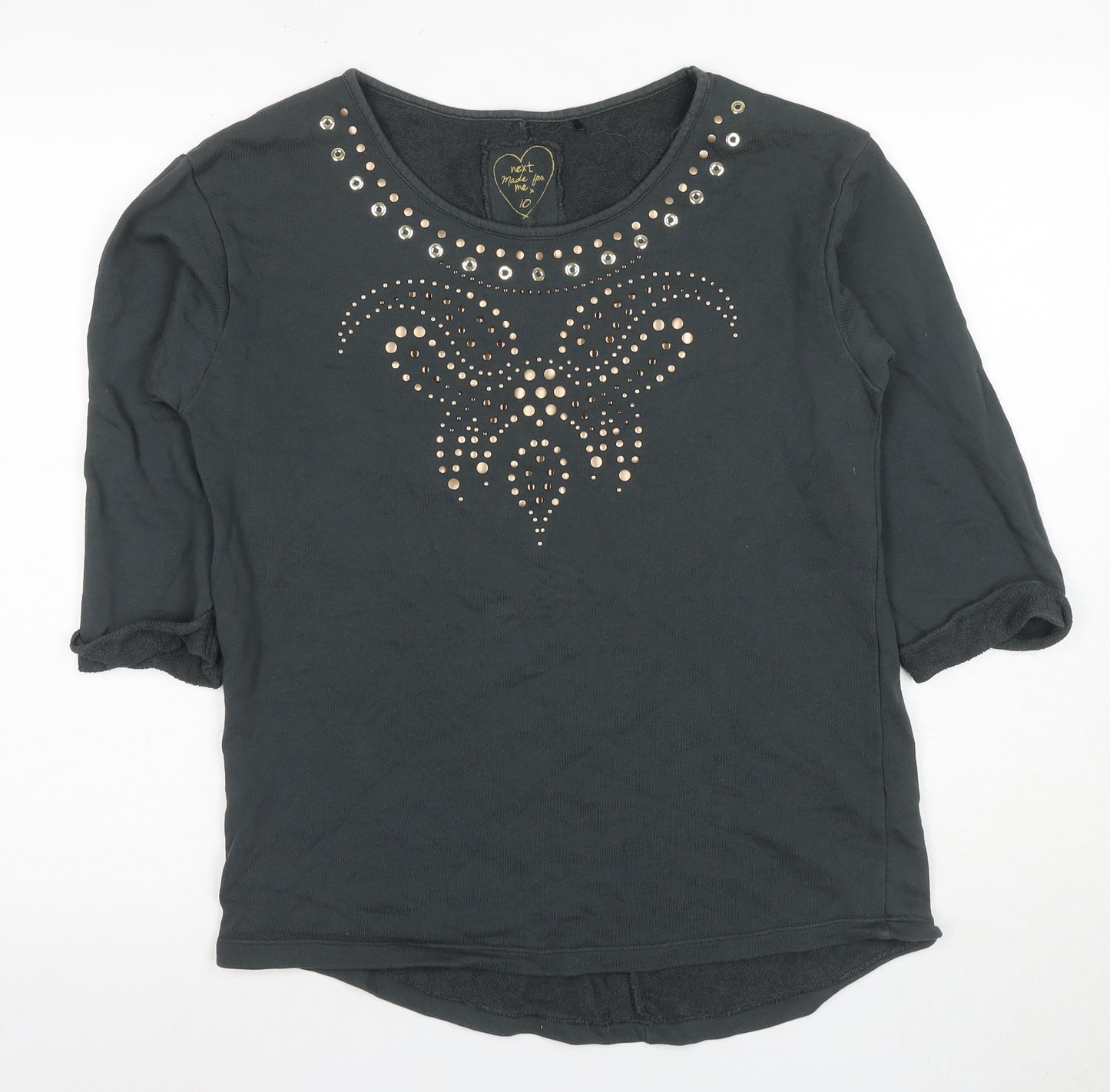Next Women's Black Studded T-Shirt Size 10