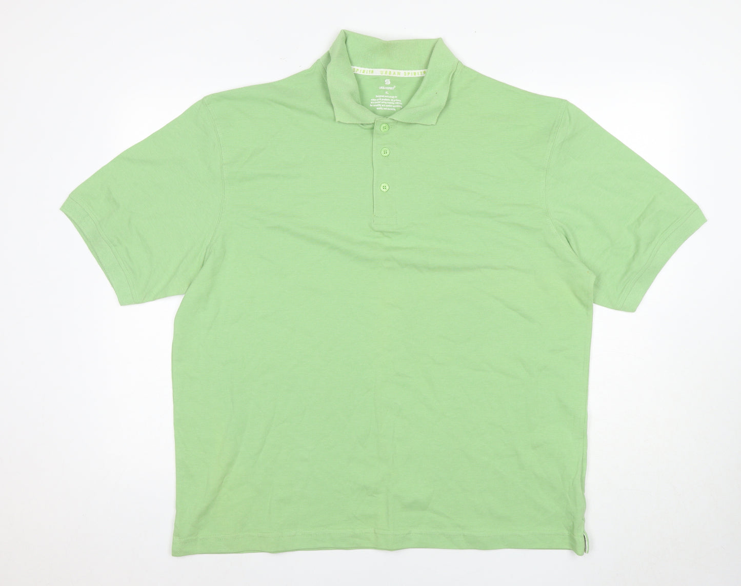 Urban Spirit Men's Green XL Polo Shirt, Casual, Short Sleeve