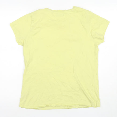 Disney Store Women's Yellow T-Shirt, Size 16, Cartoon Print