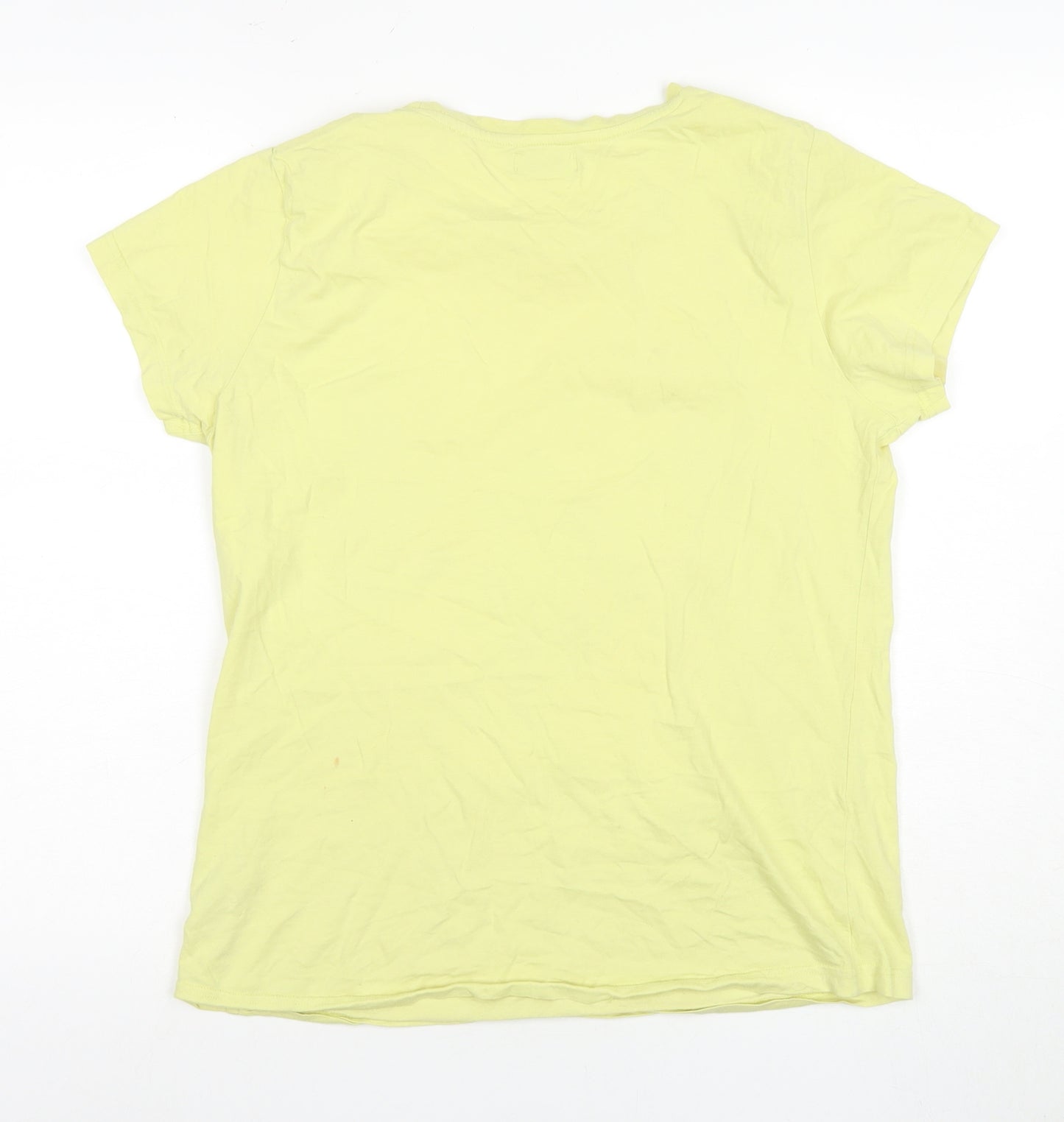 Disney Store Women's Yellow T-Shirt, Size 16, Cartoon Print