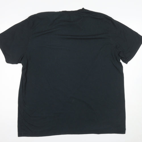 River Island Men's Black Floral Print T-Shirt, 2XL