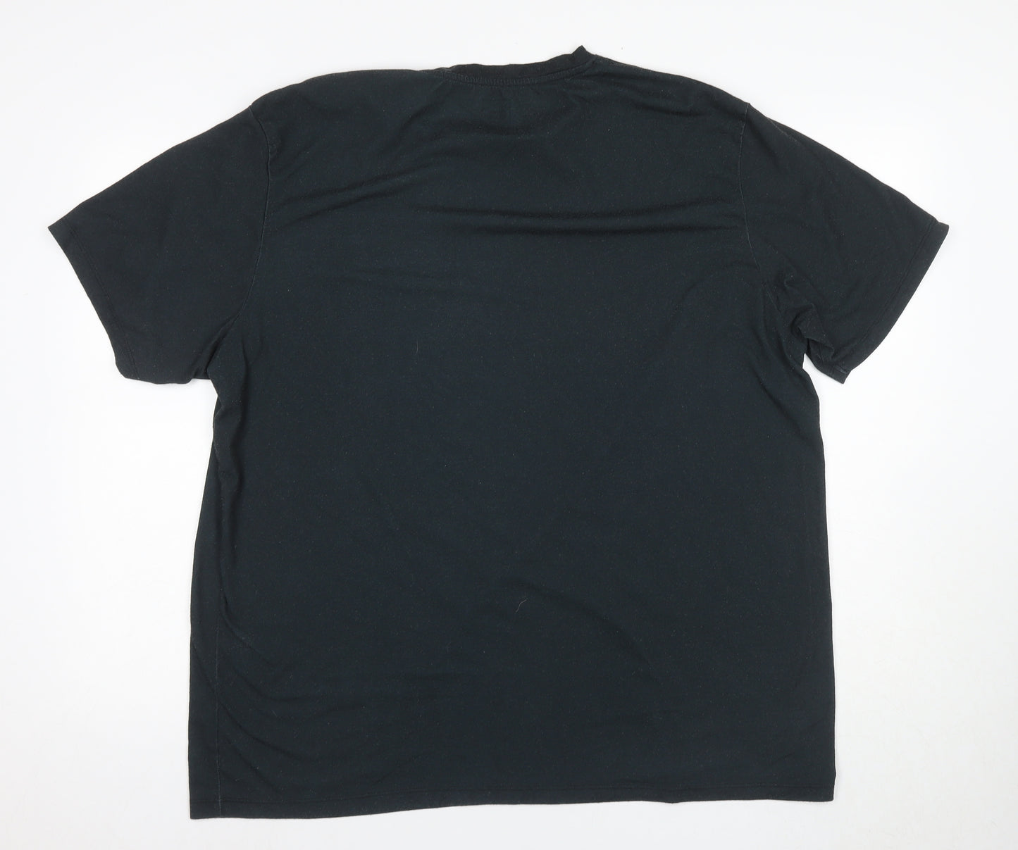 River Island Men's Black Floral Print T-Shirt, 2XL