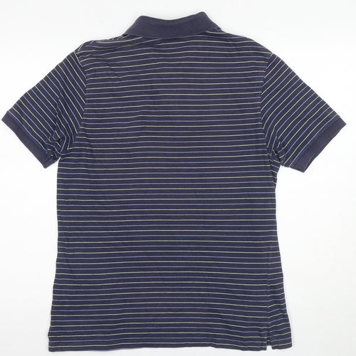 Marks and Spencer Men's Medium Blue Striped Polo