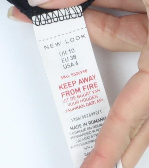 New Look Women's Black Shift Dress Size 10