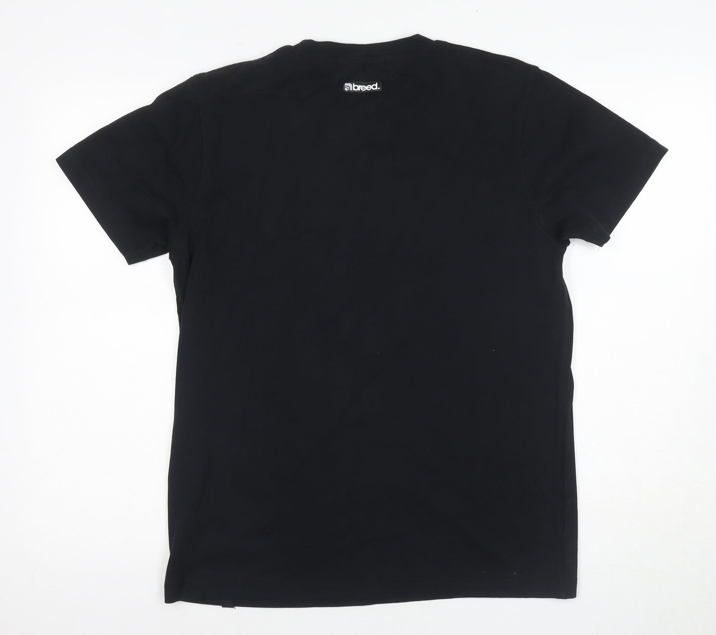 Breed Men's Black Graphic Medium T-Shirt