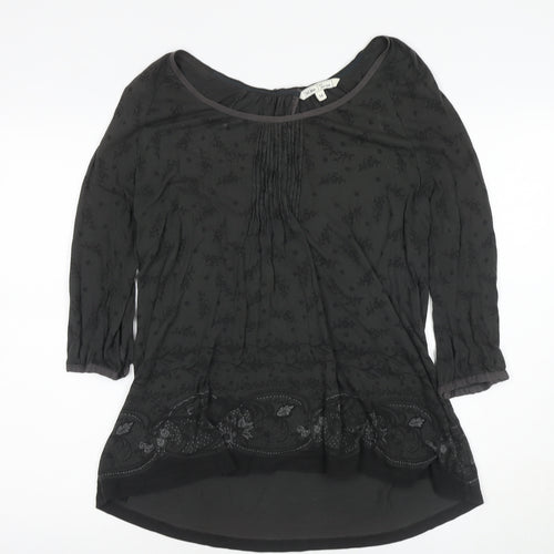 Fat Face Women's Black Floral Tunic Blouse, Size 16