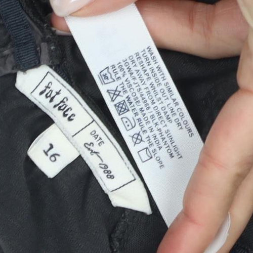 Fat Face Women's Black Floral Tunic Blouse, Size 16