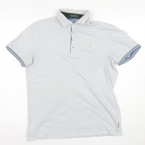Ted Baker Men's Blue Geometric Polo Shirt M