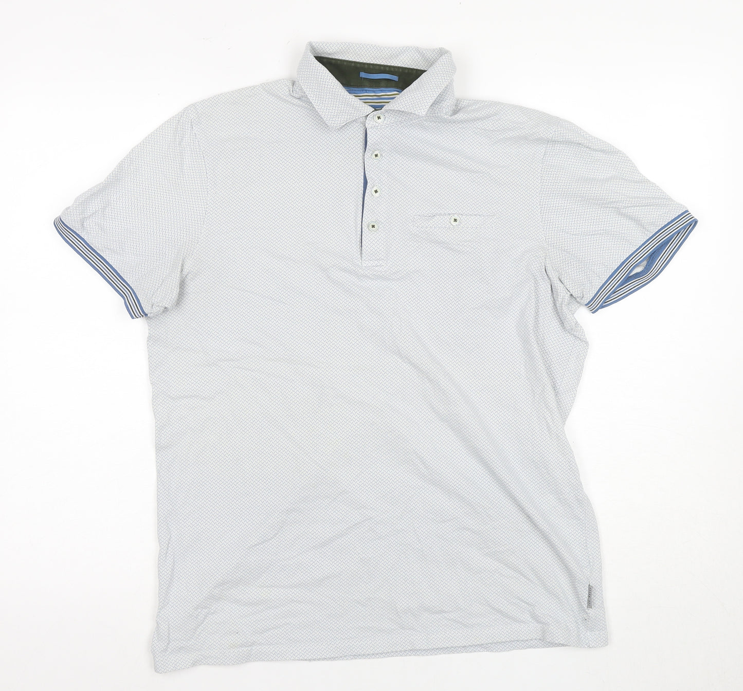 Ted Baker Men's Blue Geometric Polo Shirt M