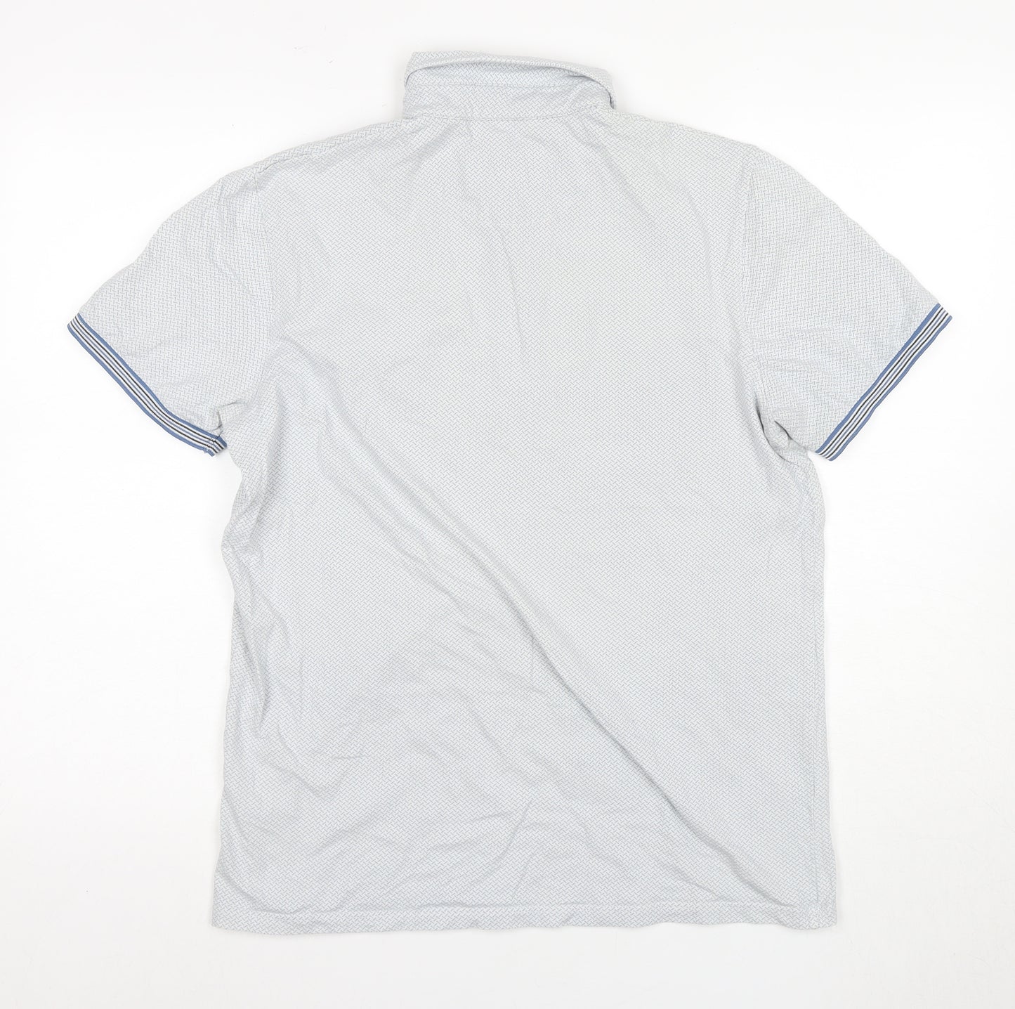 Ted Baker Men's Blue Geometric Polo Shirt M