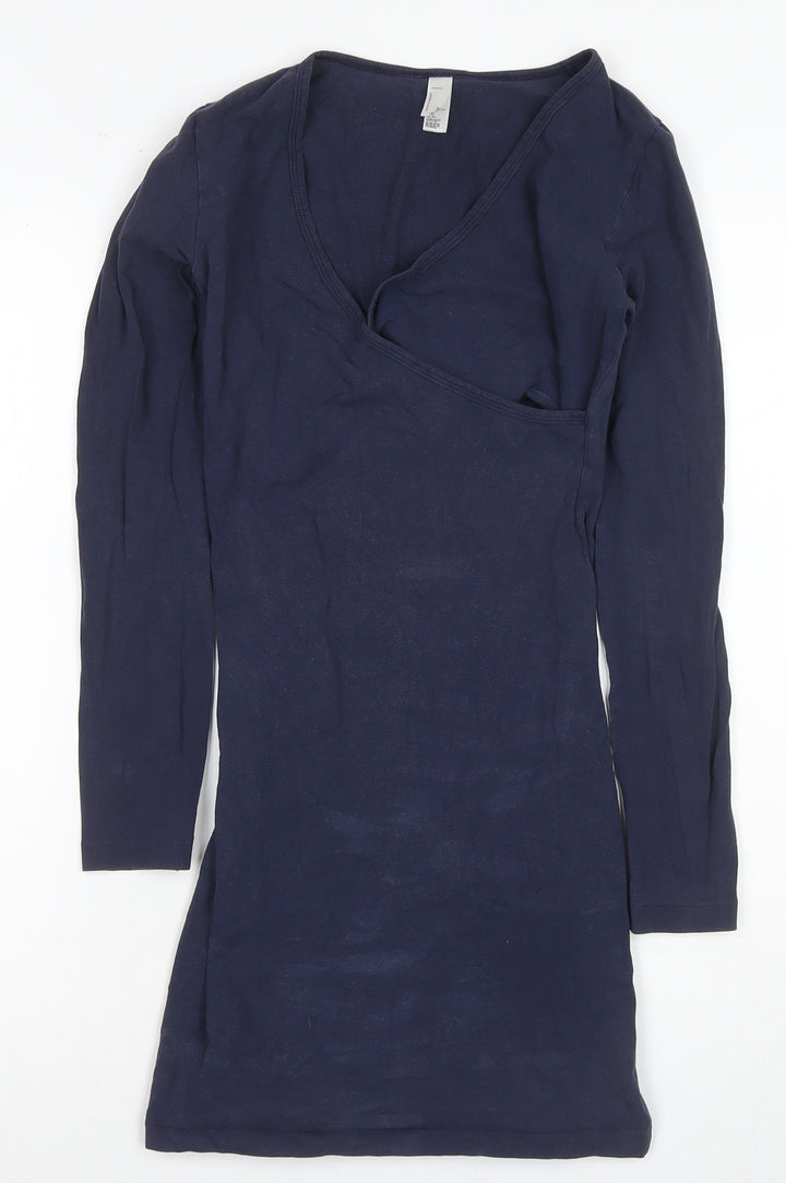 American Apparel Women's Blue Long Sleeve Sheath Dress