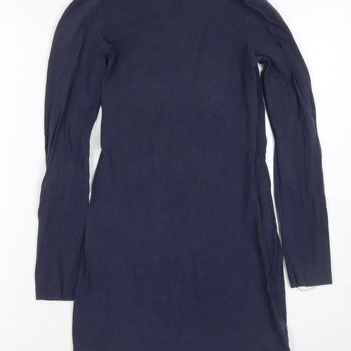 American Apparel Women's Blue Long Sleeve Sheath Dress