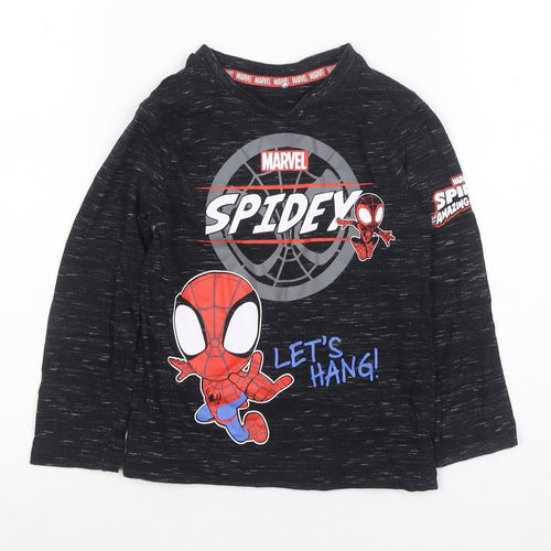 George Boys Black Spider-Man Long Sleeve T-Shirt 4-5 Years