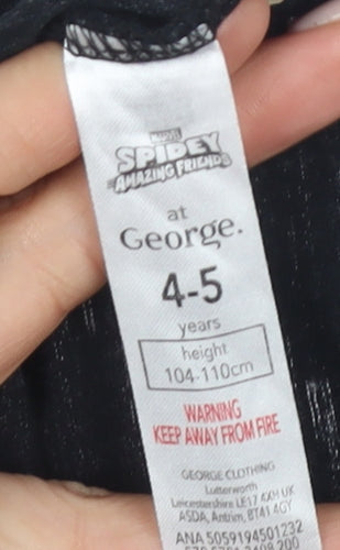 George Boys Black Spider-Man Long Sleeve T-Shirt 4-5 Years