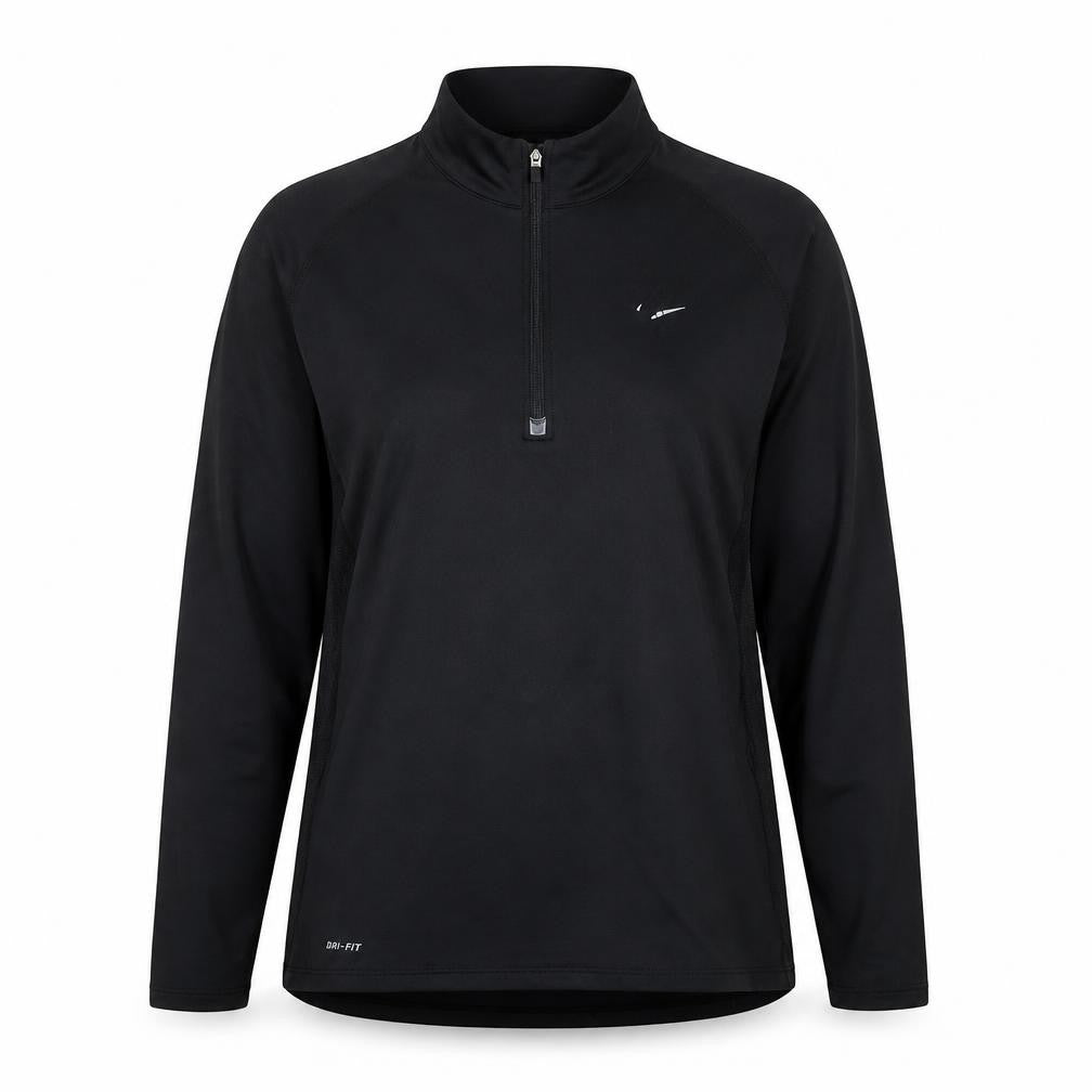 Front view of Nike unisex black track jacket m - athletic fit
