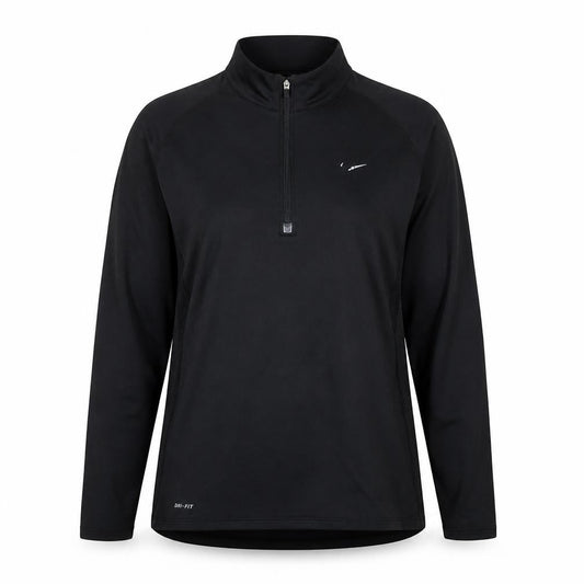 Front view of Nike unisex black track jacket m - athletic fit