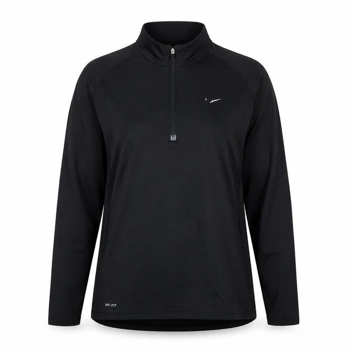 Front view of Nike unisex black track jacket m - athletic fit