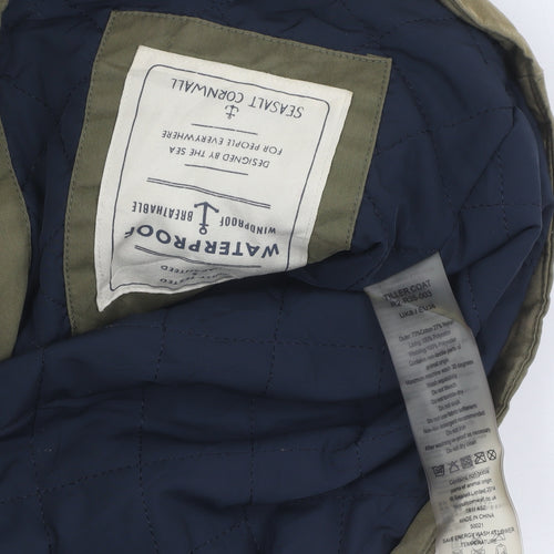 Seasalt Cornwall Women's Green Waterproof Parka Coat Size 8