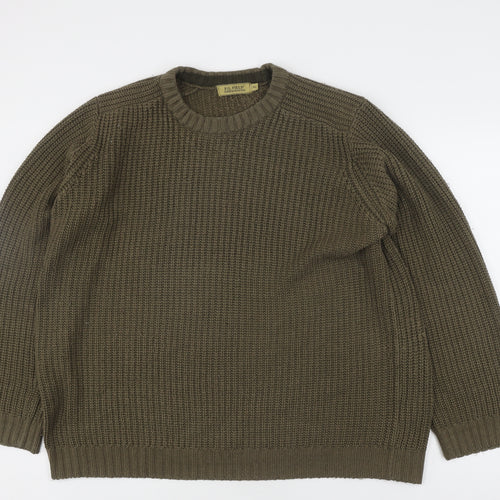 P.G. Field Men's Green XL Chunky-Knit Pullover Jumper