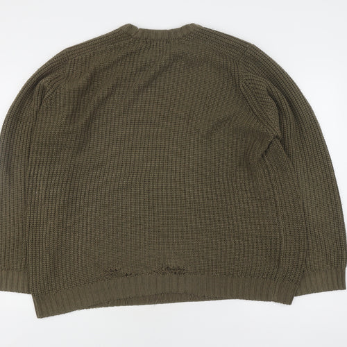 P.G. Field Men's Green XL Chunky-Knit Pullover Jumper