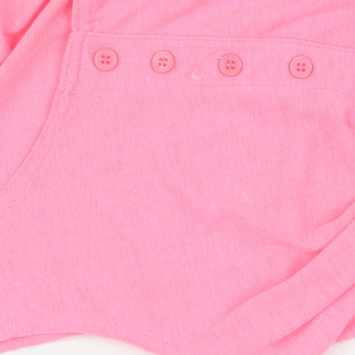 Candy Floss Girls Pink Cropped Tank Top, XS, Button Details