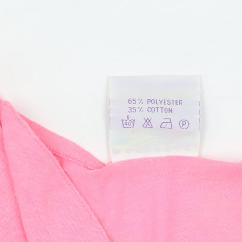 Candy Floss Girls Pink Cropped Tank Top, XS, Button Details