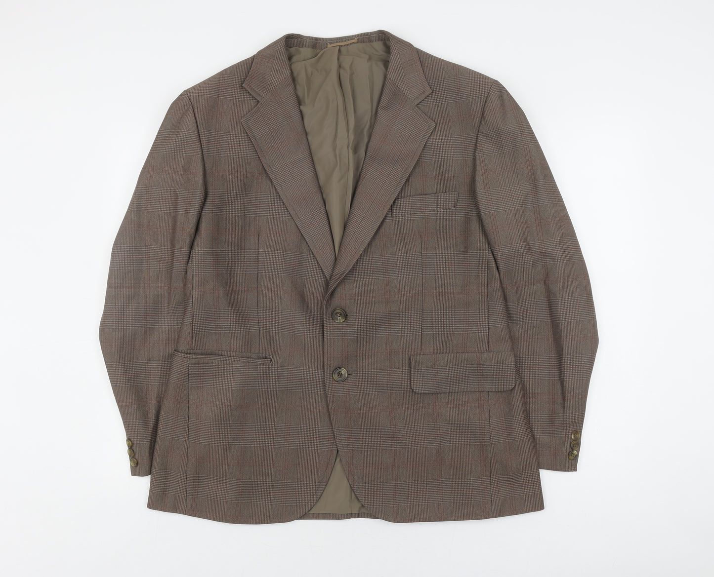 C&A Men's Brown Check Blazer, 44 Short, Business