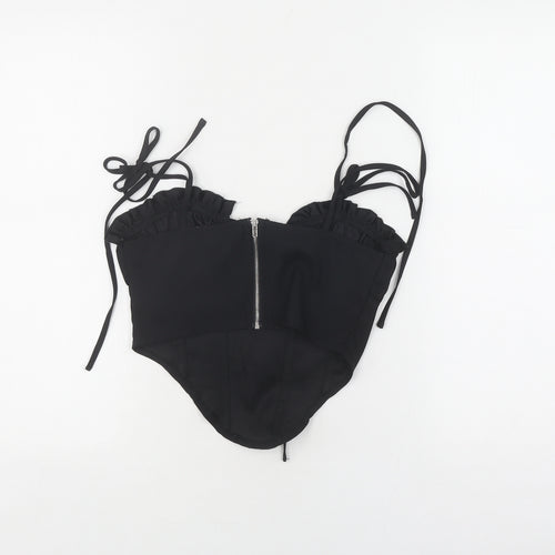 PrettyLittleThing Women's Black Camisole Zip Top Size 6