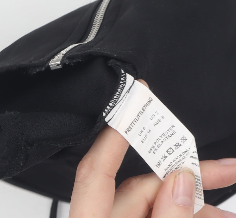 PrettyLittleThing Women's Black Camisole Zip Top Size 6