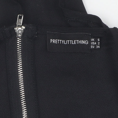 PrettyLittleThing Women's Black Camisole Zip Top Size 6