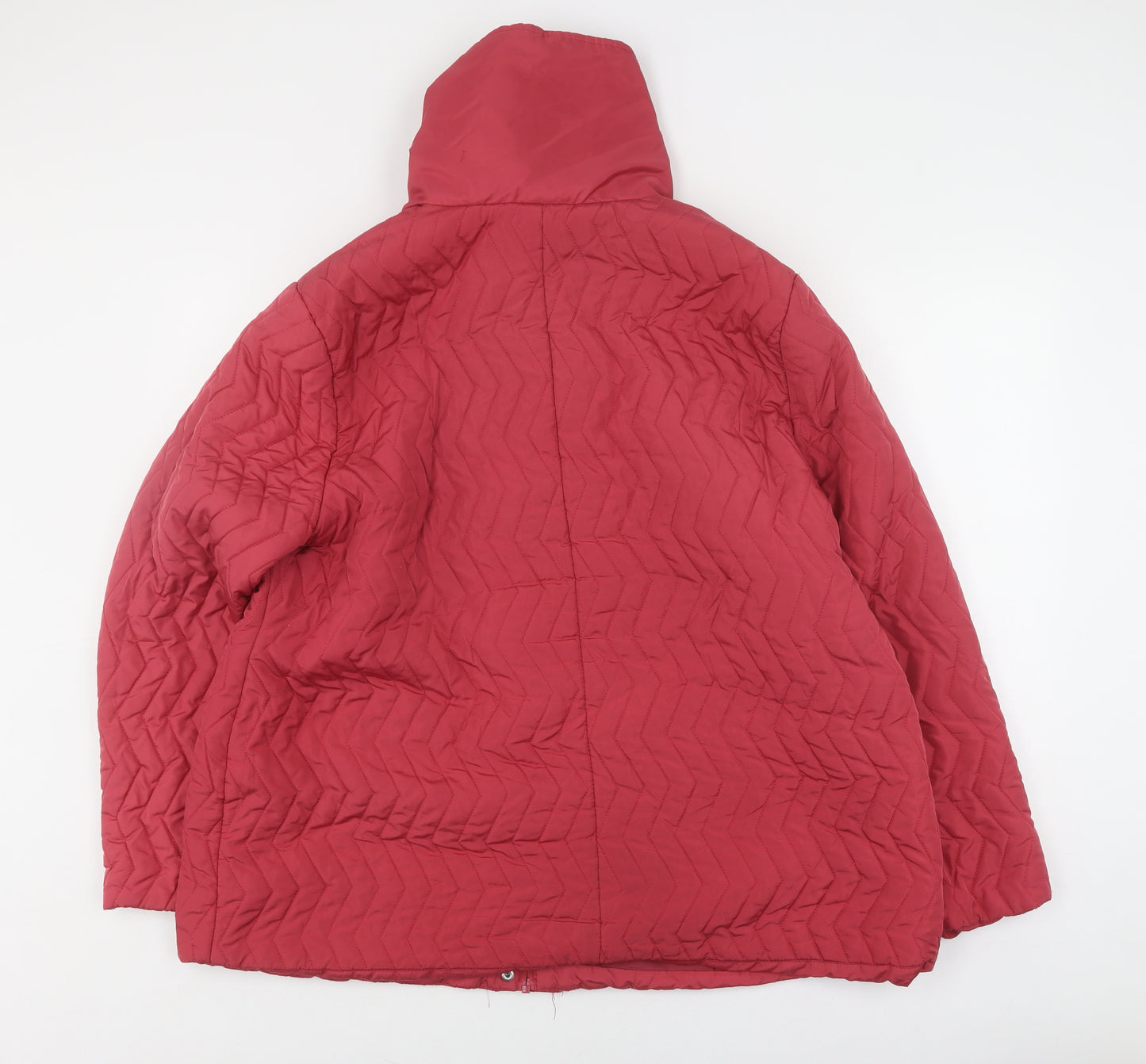 Bonmarché Women's Red Puffer Jacket Size 24 Hooded