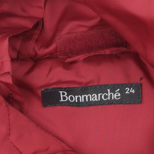 Bonmarché Women's Red Puffer Jacket Size 24 Hooded