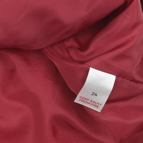 Bonmarché Women's Red Puffer Jacket Size 24 Hooded