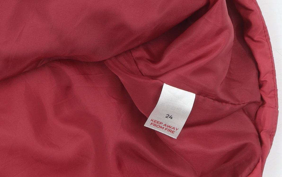 Bonmarché Women's Red Puffer Jacket Size 24 Hooded