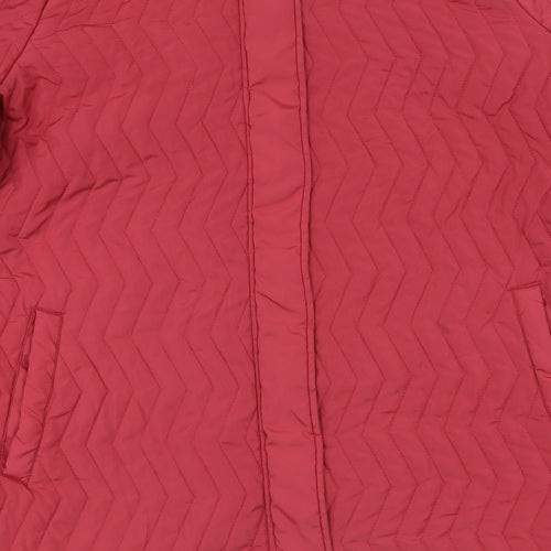Bonmarché Women's Red Puffer Jacket Size 24 Hooded