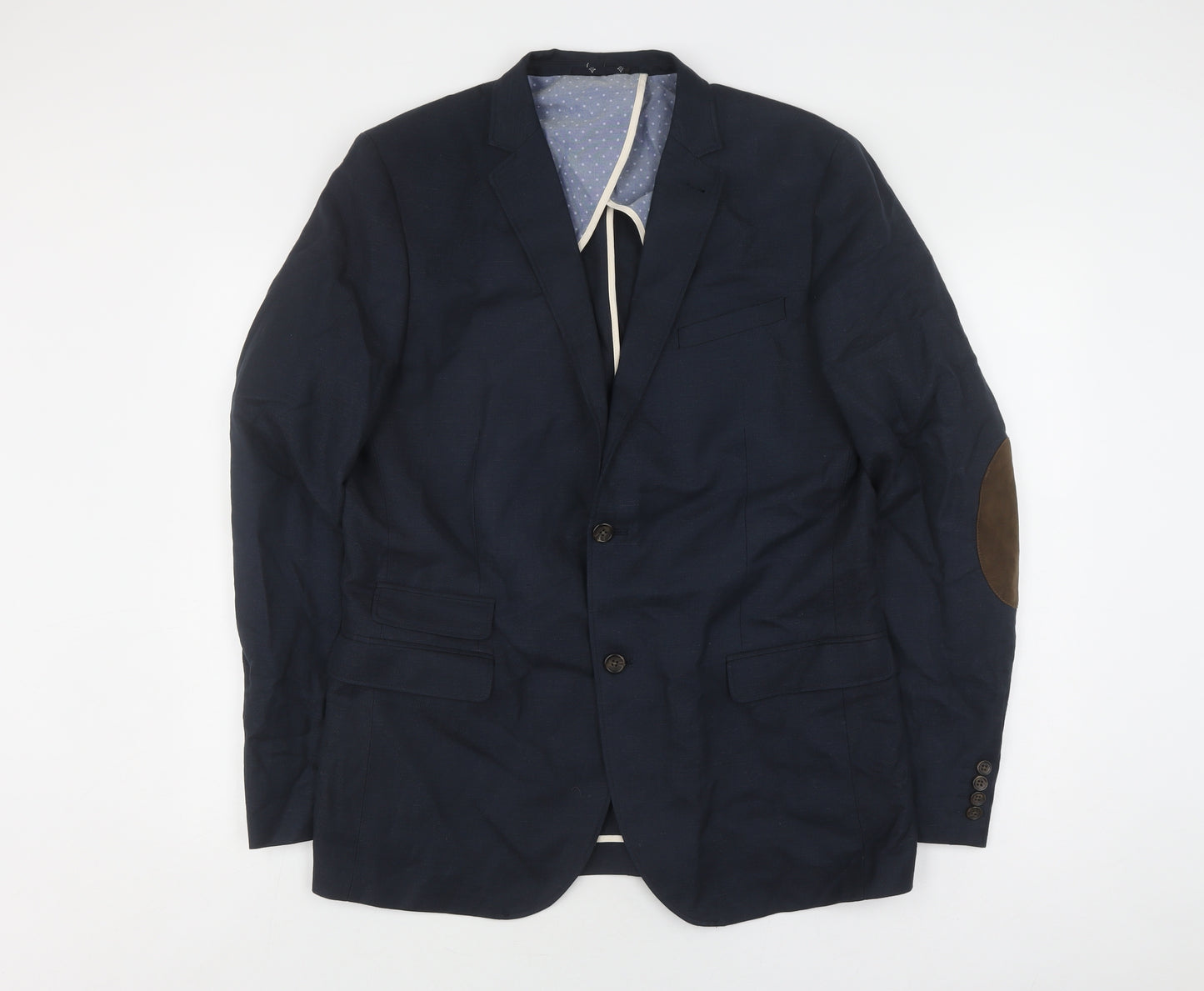 Next Men's Blue Slim Fit Long Blazer 42L