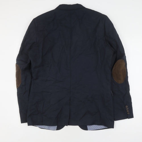 Next Men's Blue Slim Fit Long Blazer 42L