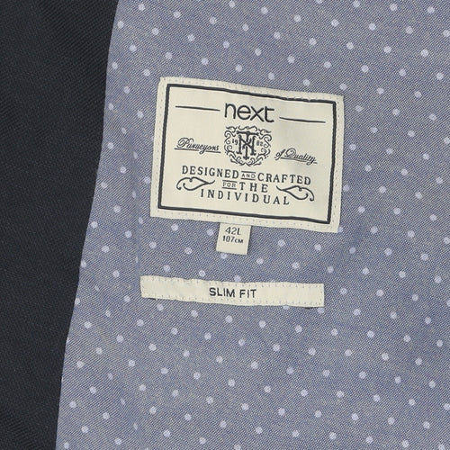 Next Men's Blue Slim Fit Long Blazer 42L