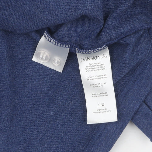 Danskin Women's Blue Cardigan Sweatshirt, Size L