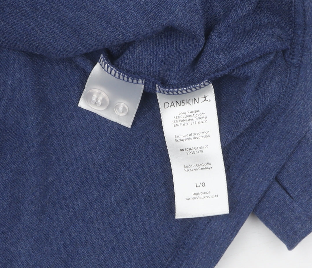 Danskin Women's Blue Cardigan Sweatshirt, Size L