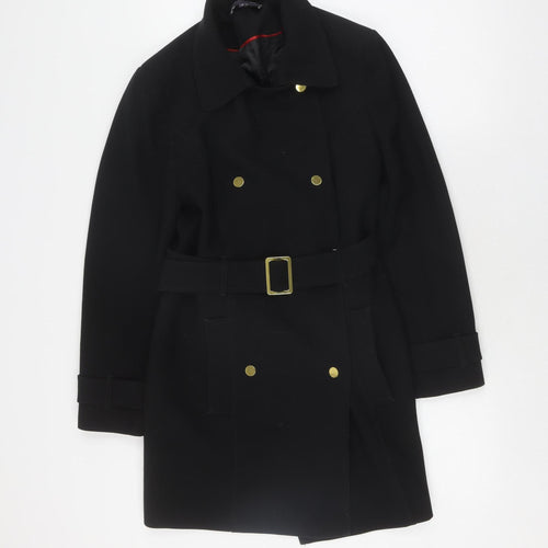Marks and Spencer Women's Black Belted Trench Coat Size 12