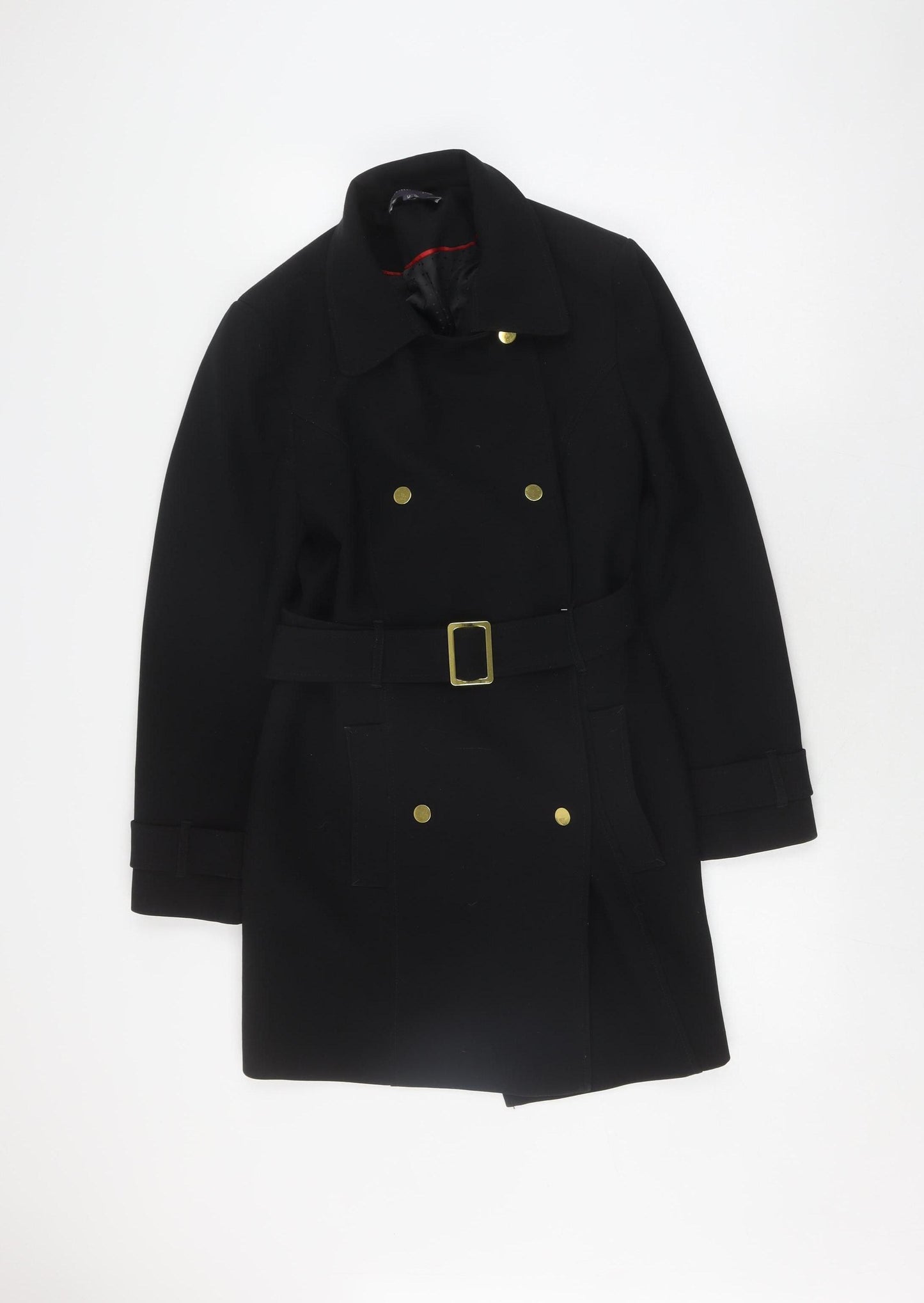 Marks and Spencer Women's Black Belted Trench Coat Size 12