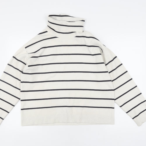 MNG Women's Ivory Roll Neck Pullover Jumper Size M
