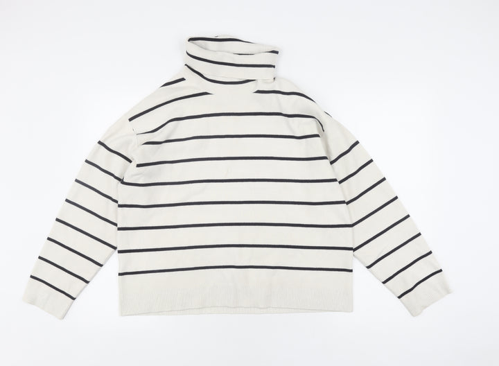 MNG Women's Ivory Roll Neck Pullover Jumper Size M