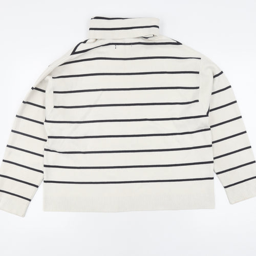 MNG Women's Ivory Roll Neck Pullover Jumper Size M